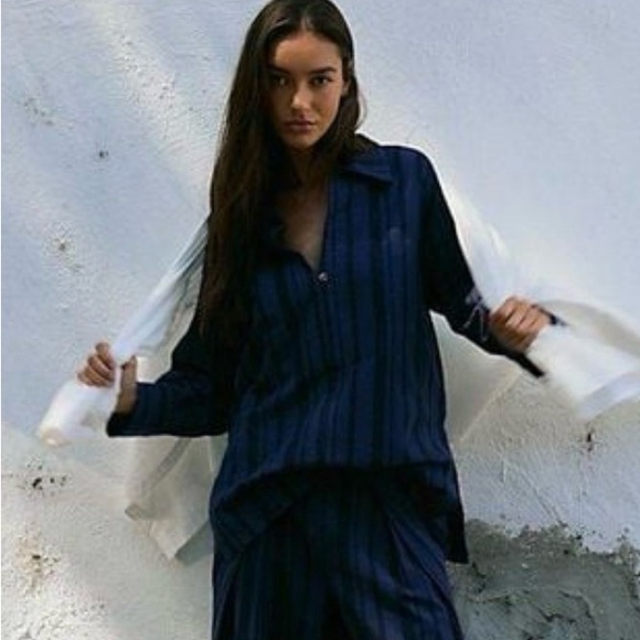 Free People Tops - Free People Free-est Fallon pant set Top Blue NWT Oversized | Top Only